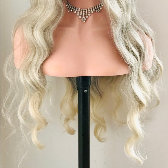 Pretty in Ombre Platinum Ash “Put On & Go” Premium Fiber Wig -Daily Wear/Events - Picture 2 of 13